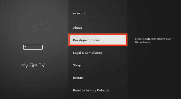 Step 7: Now the Developer Option will appear in the menu so click on it
