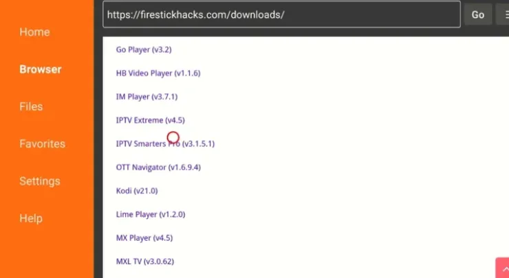 Step 21: Scroll down and click “IPTV Smarters Pro” from the “IPTV & Media Player” category.Note: If the app doesn’t start downloading, then clear the Downloader App cache using this article.
